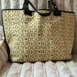 Dooney & Bourke Tan and Black Signature Tote